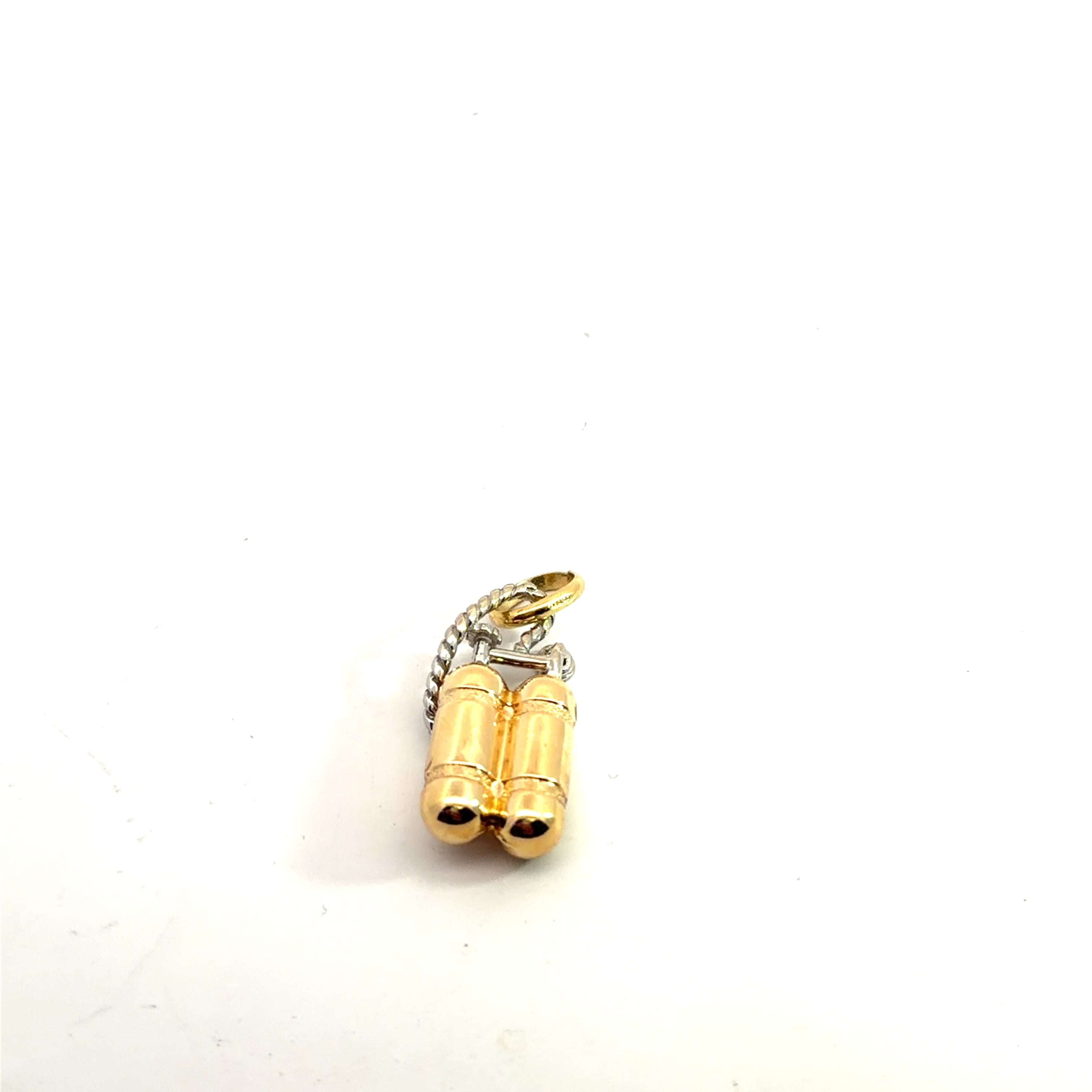 18k Two Tone Italian Scuba Gear Charm 4 gram