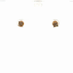 14k Yellow Gold .50ct G SI1 Round Diamond Cluster Stud Earrings