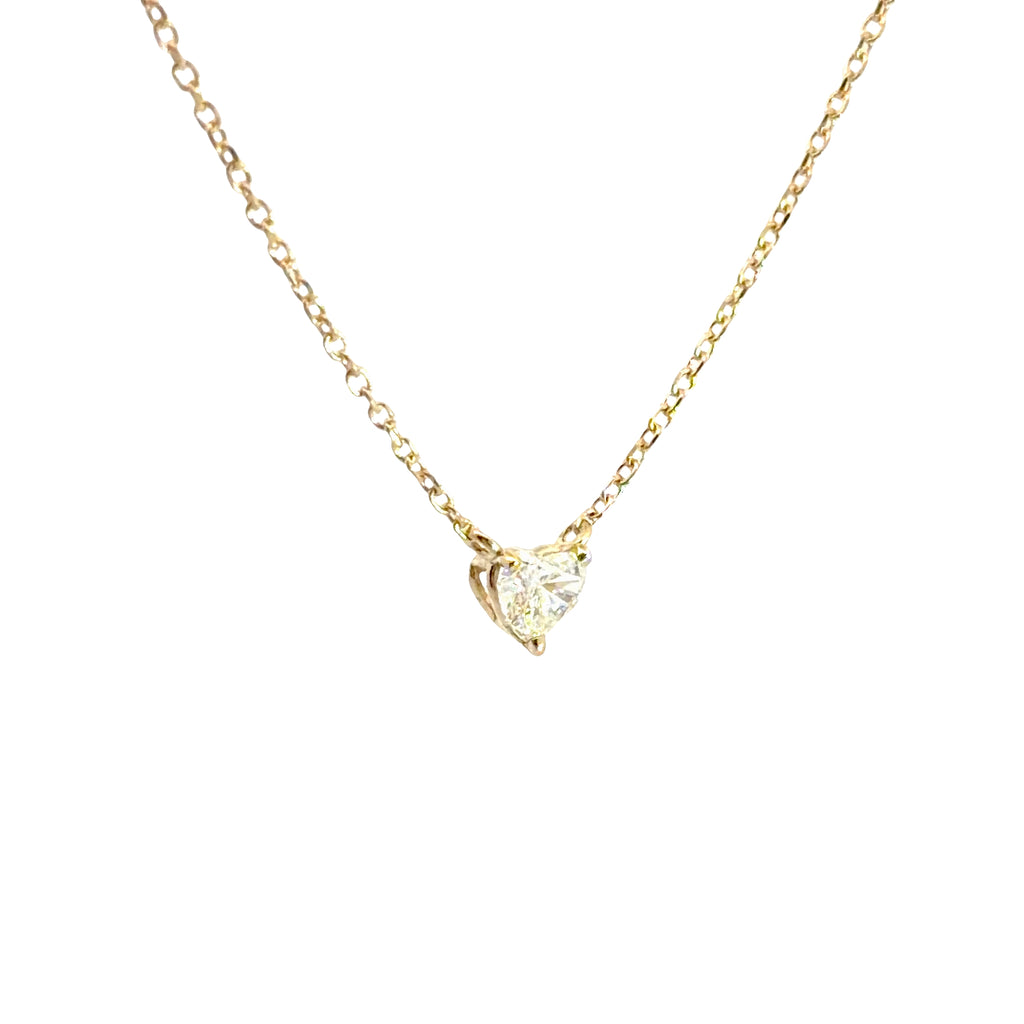 14k Yellow Gold .30ct G VS2 Heart Diamond Solitaire Pendant