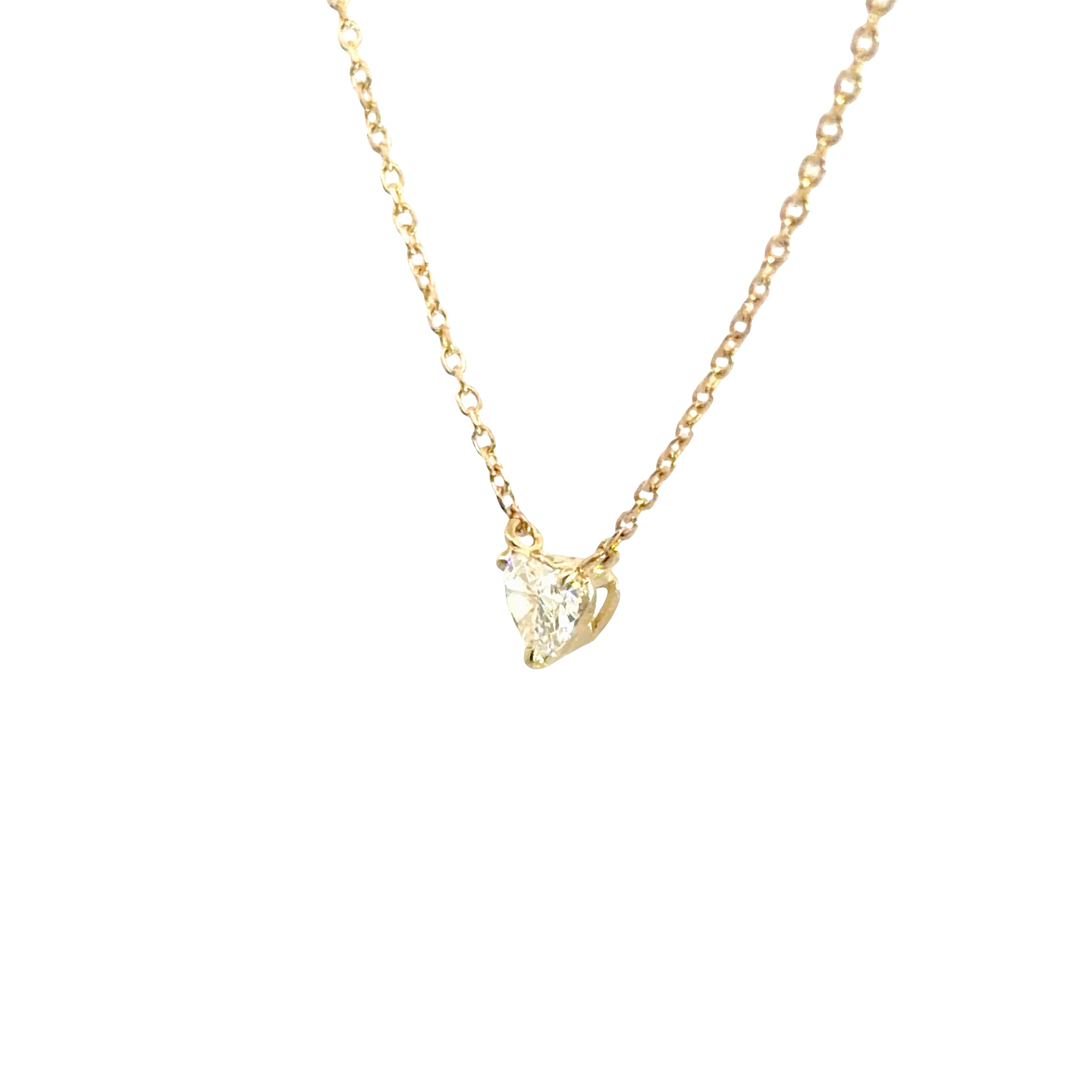 14k Yellow Gold .30ct G VS2 Heart Diamond Solitaire Pendant