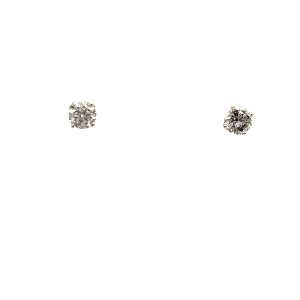 14k White Gold 1.94ct G SI1 /SI2 Round Diamond 4 Prong Stud Earrings