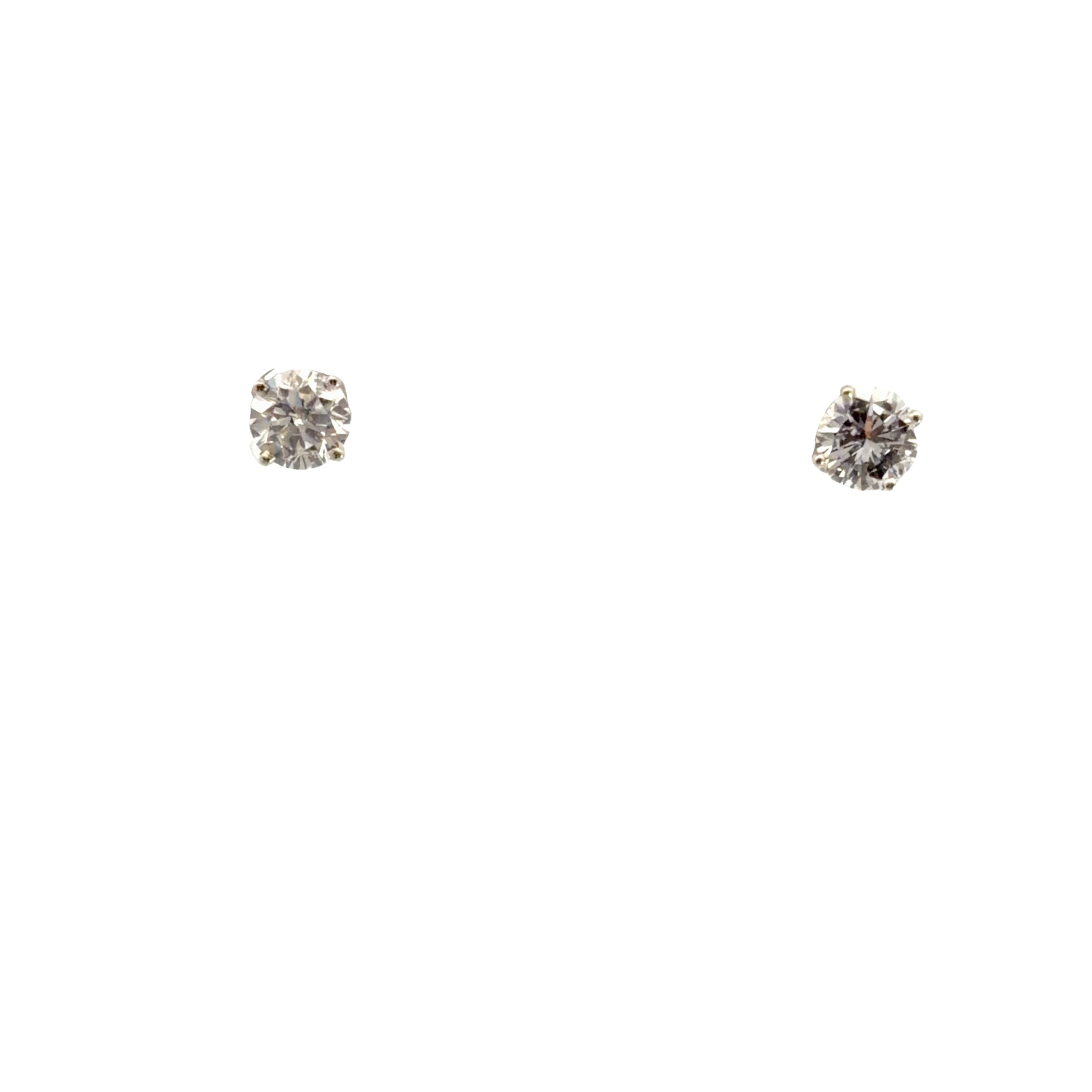 14k White Gold 1.94ct G SI1 /SI2 Round Diamond 4 Prong Stud Earrings