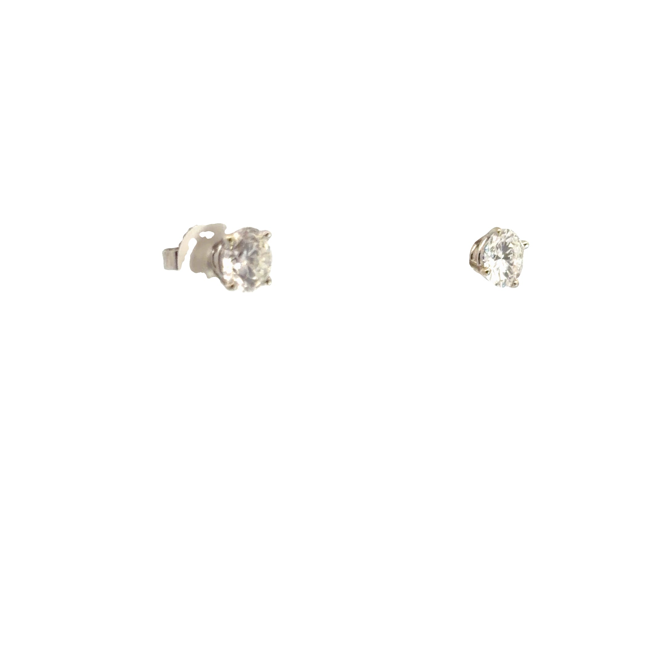 14k White Gold 1.94ct G SI1 /SI2 Round Diamond 4 Prong Stud Earrings