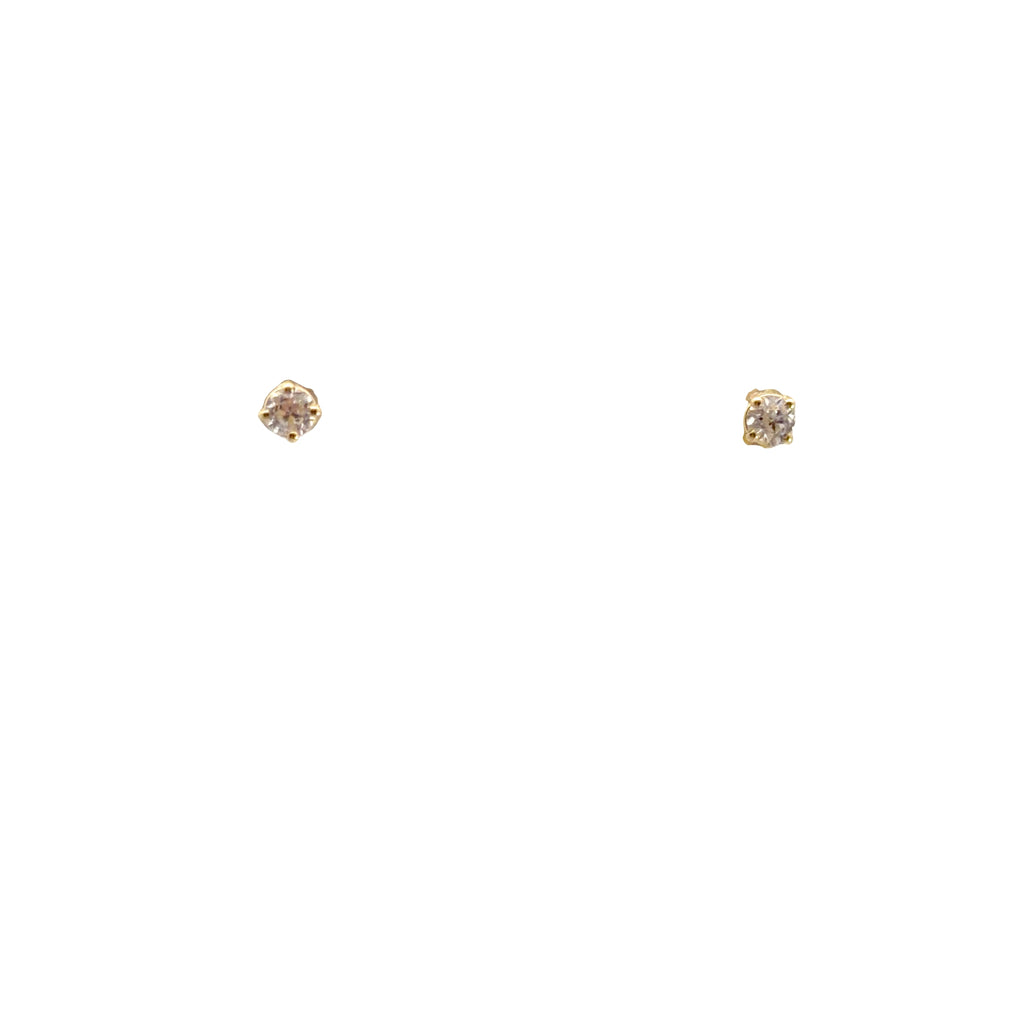 14k Yellow Gold .30ct Old European Stud Earrings