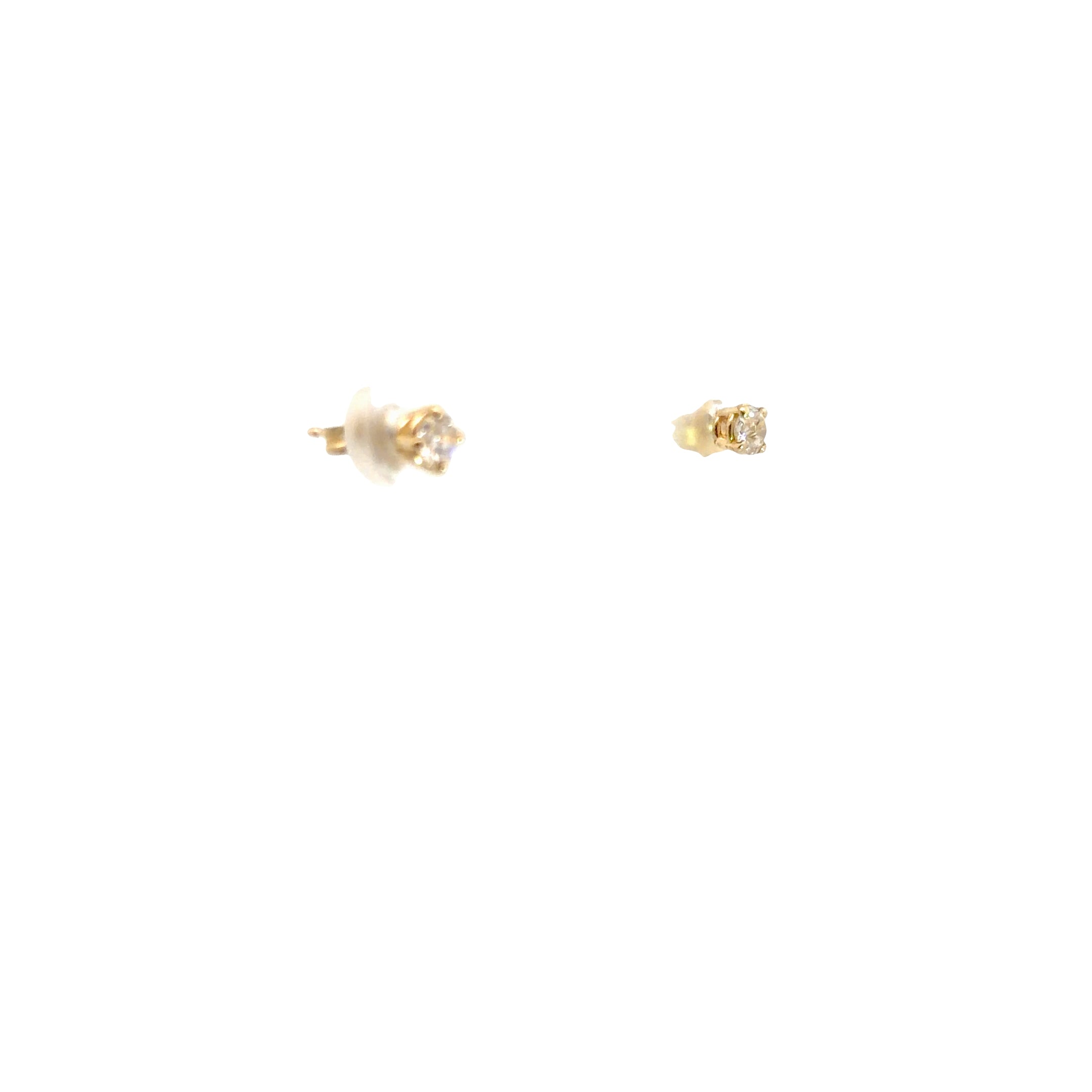 14k Yellow Gold .30ct Old European Stud Earrings