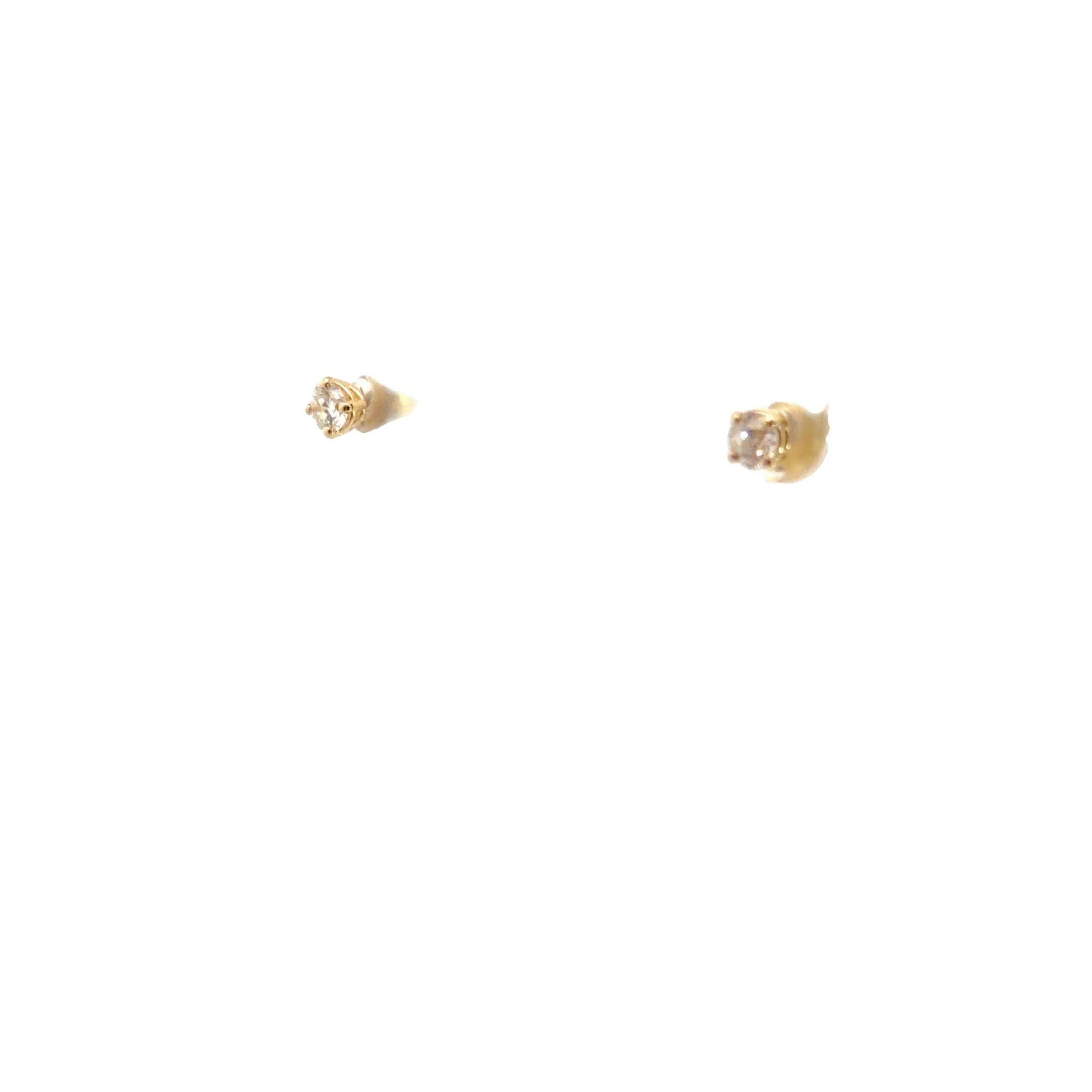 14k Yellow Gold .30ct Old European Stud Earrings