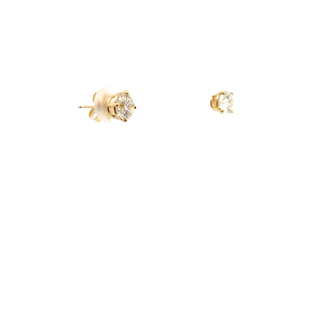 14k Yellow Gold 1.45ct H / I SI1/ SI2 Round Diamond Stud Earrings