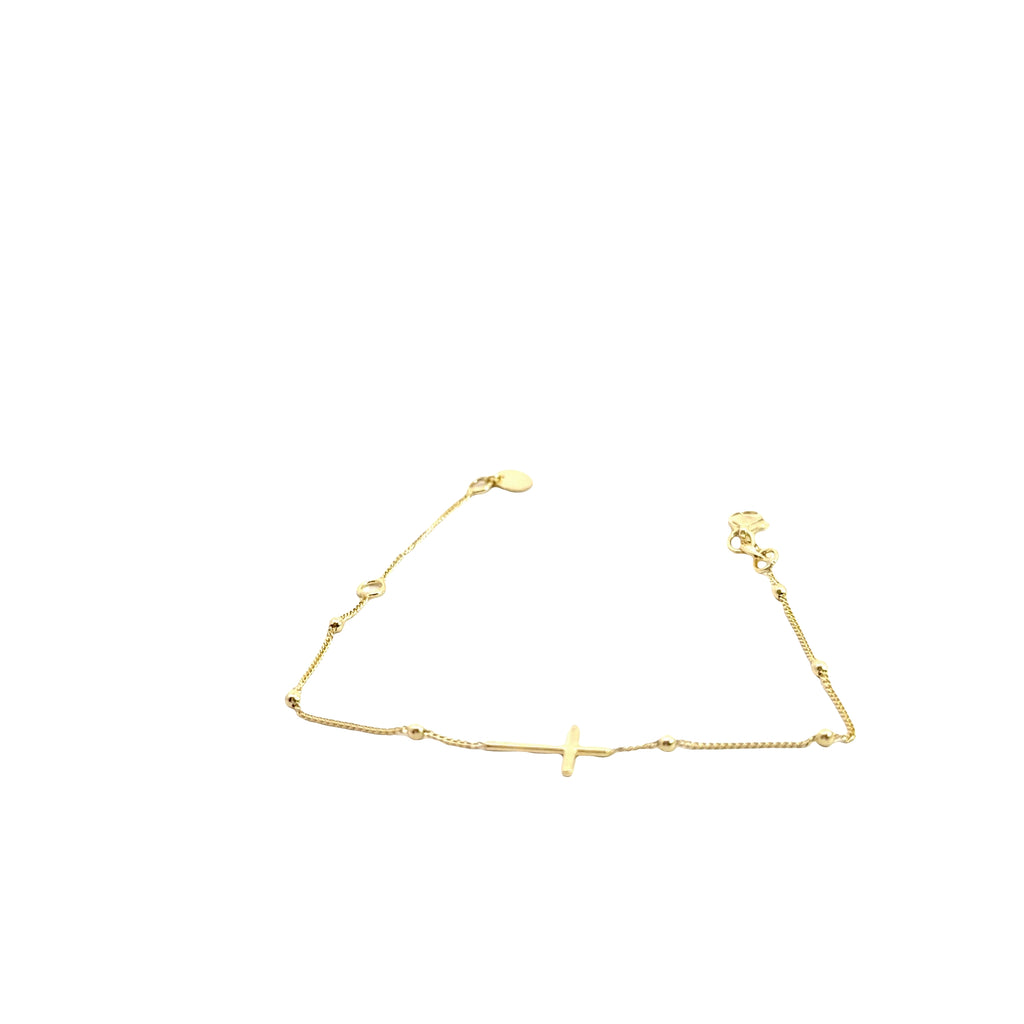 14k Yellow Gold Cross Baby Bracelet 1.5 gram
