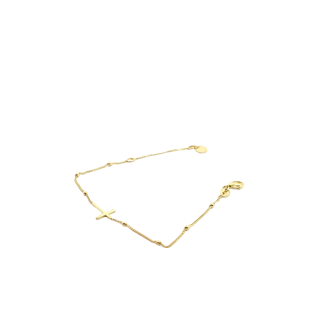14k Yellow Gold Cross Baby Bracelet 1.5 gram
