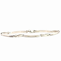14k White Gold 4.6 gram Link with Diamond Cut Bracelet 8"inch