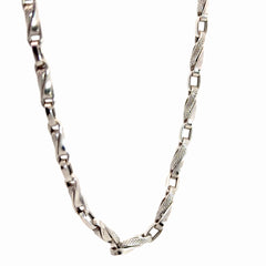 18k White Gold 16.1 gram Hollow Link and Square Link Chain 24"inch