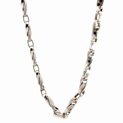 18k White Gold 16.1 gram Hollow Link and Square Link Chain 24"inch