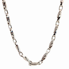 18k White Gold 16.1 gram Hollow Link and Square Link Chain 24"inch