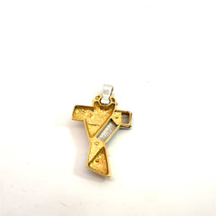 18k Two Tone 10.1 gram Crucifix Cross Pendant 2"inch