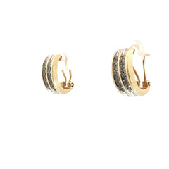 14k Yellow Gold .30ct J SI2 Round Diamond Huggie Earrings