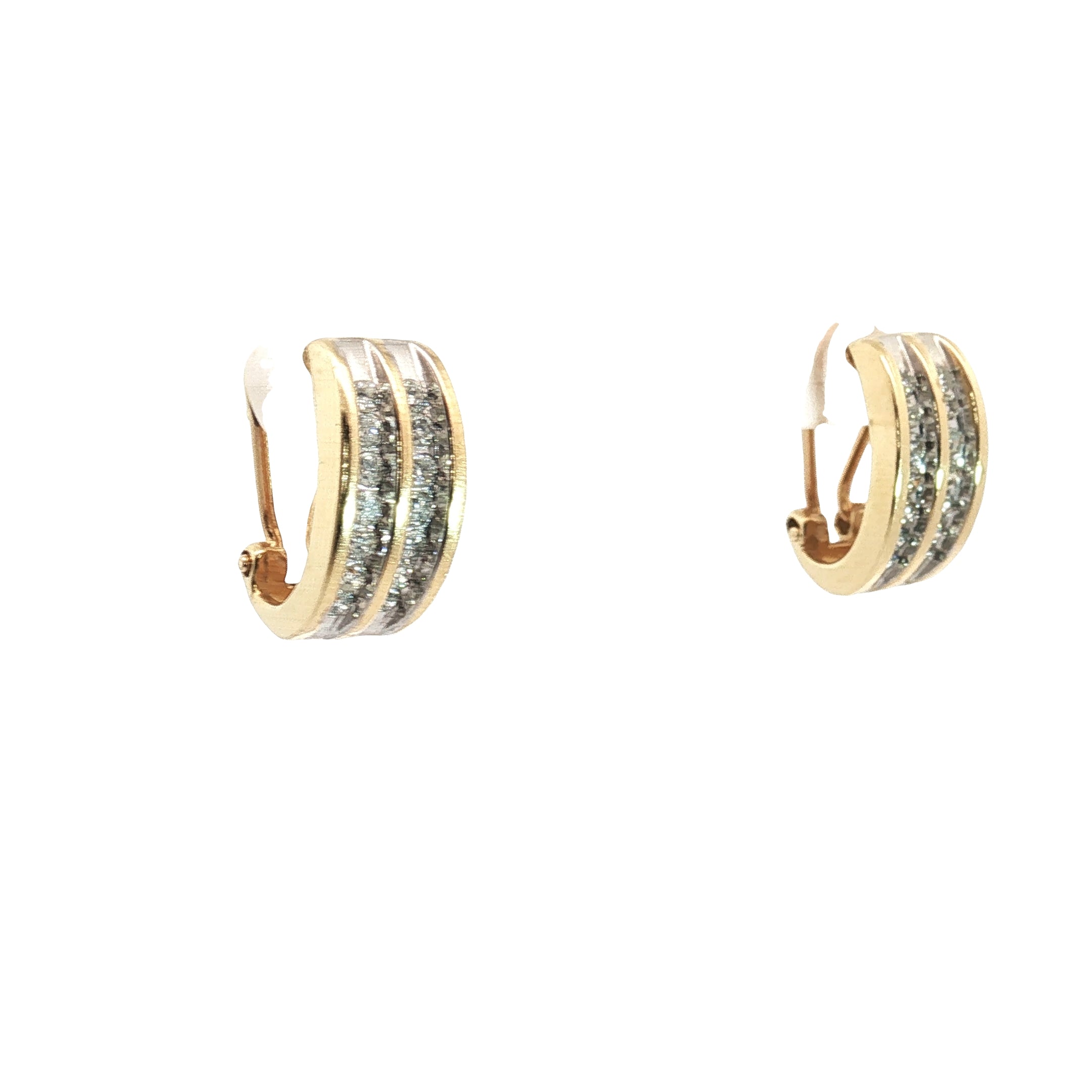 14k Yellow Gold .30ct J SI2 Round Diamond Huggie Earrings