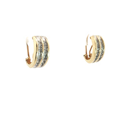 14k Yellow Gold .30ct J SI2 Round Diamond Huggie Earrings
