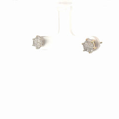 14k White Gold 1.00ct G VS2 Invisible Trillion Diamond Cluster Stud Earrings