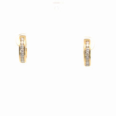 18k Yellow Gold .55ct H SI1 Round Diamond Huggie Earrings