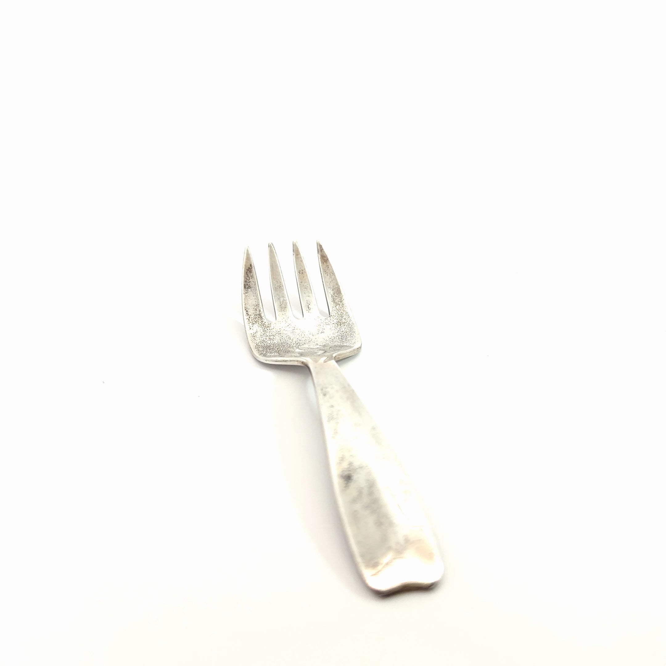 Pre-Loved Vintage Tiffany & Co. Baby Spoon 26.4 gram 4"inch, Fork 21.3 gram 4"inch and Rattle 31.2 gram 2 1/2"inch Set