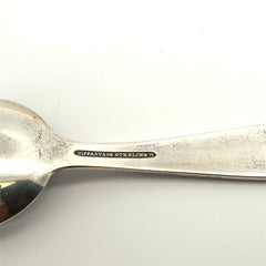 Pre-Loved Vintage Tiffany & Co. Baby Spoon 26.4 gram 4"inch, Fork 21.3 gram 4"inch and Rattle 31.2 gram 2 1/2"inch Set