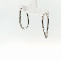 14k White Gold Oval Shape  Hoop Earrings 1.1 gram