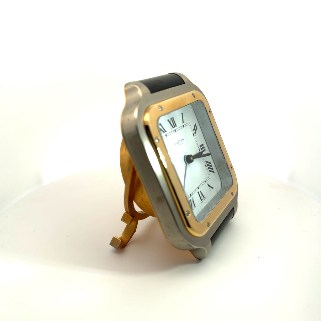 Pre-loved Cartier Santos Alarm Clock with Yellow Gold Bezel