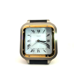 Pre-loved Cartier Santos Alarm Clock with Yellow Gold Bezel