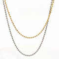 14k Yellow and White Gold Beaded Necklace 7.5 gram 20"inch
