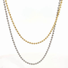 14k Yellow and White Gold Beaded Necklace 7.2gram 20"inch