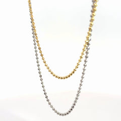 14k Yellow and White Gold Beaded Necklace 7.2gram 20"inch