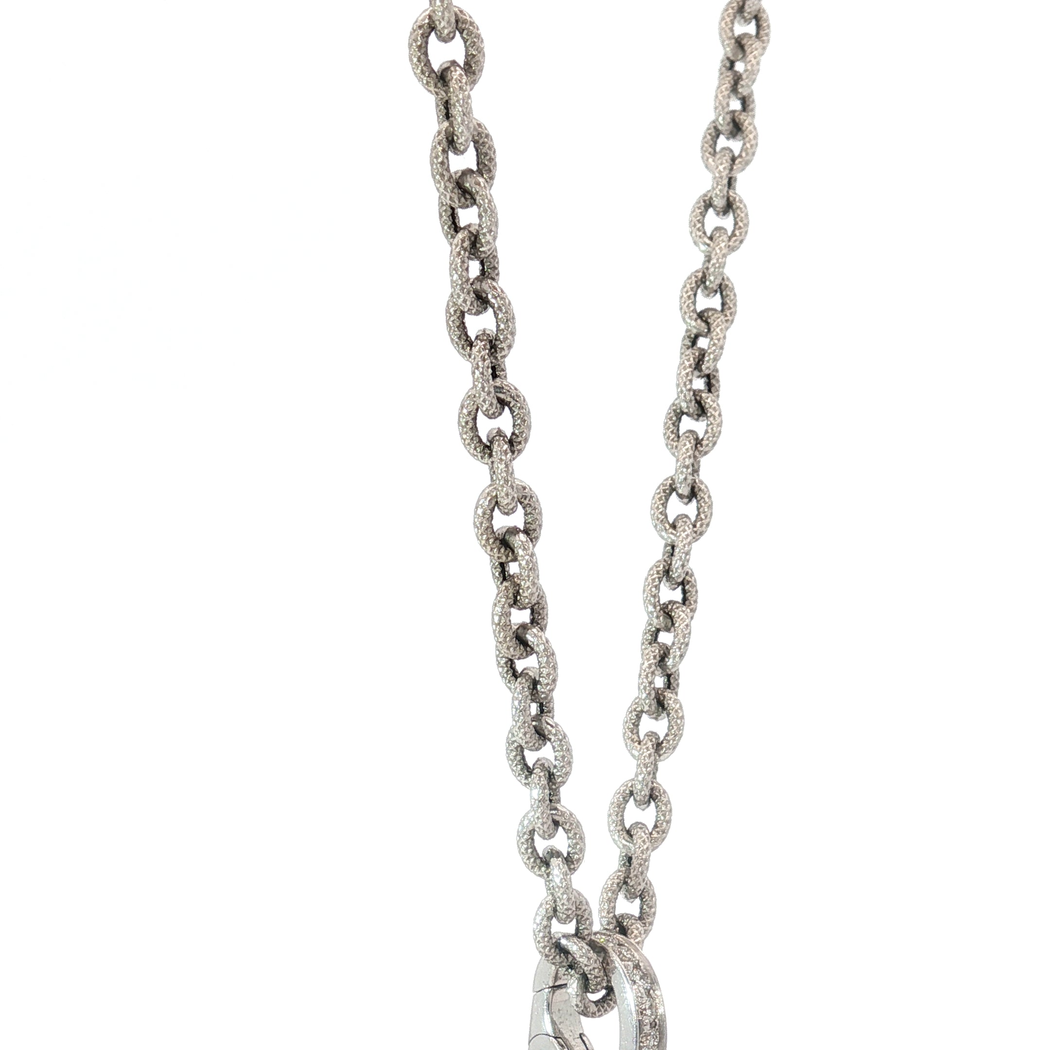 18k White Gold Italian Chantecler Capri Pave Set Sapphire and Diamond Puffed Whale Pendent.