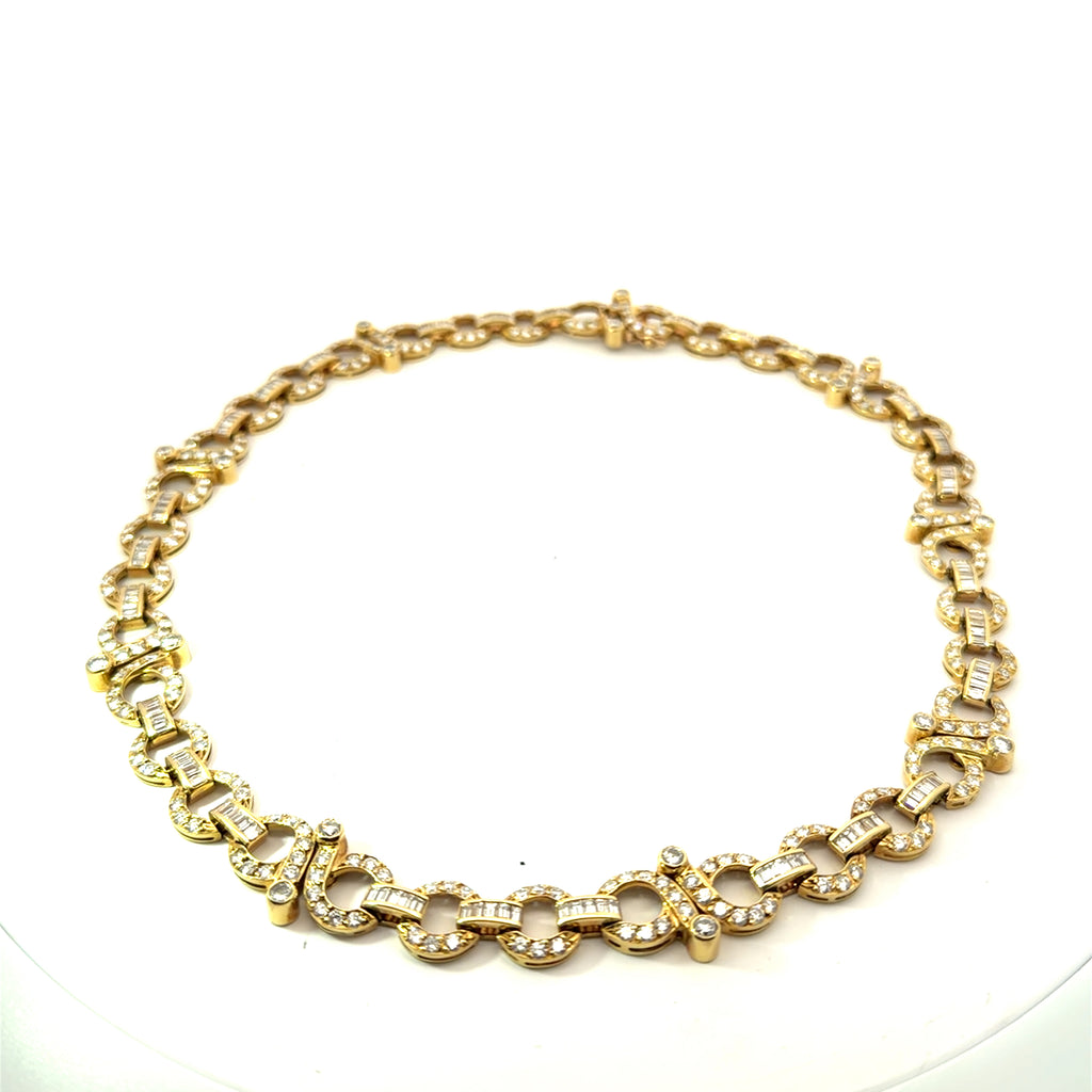 Italian 18k Yellow Gold Diamond Infiniti Necklace