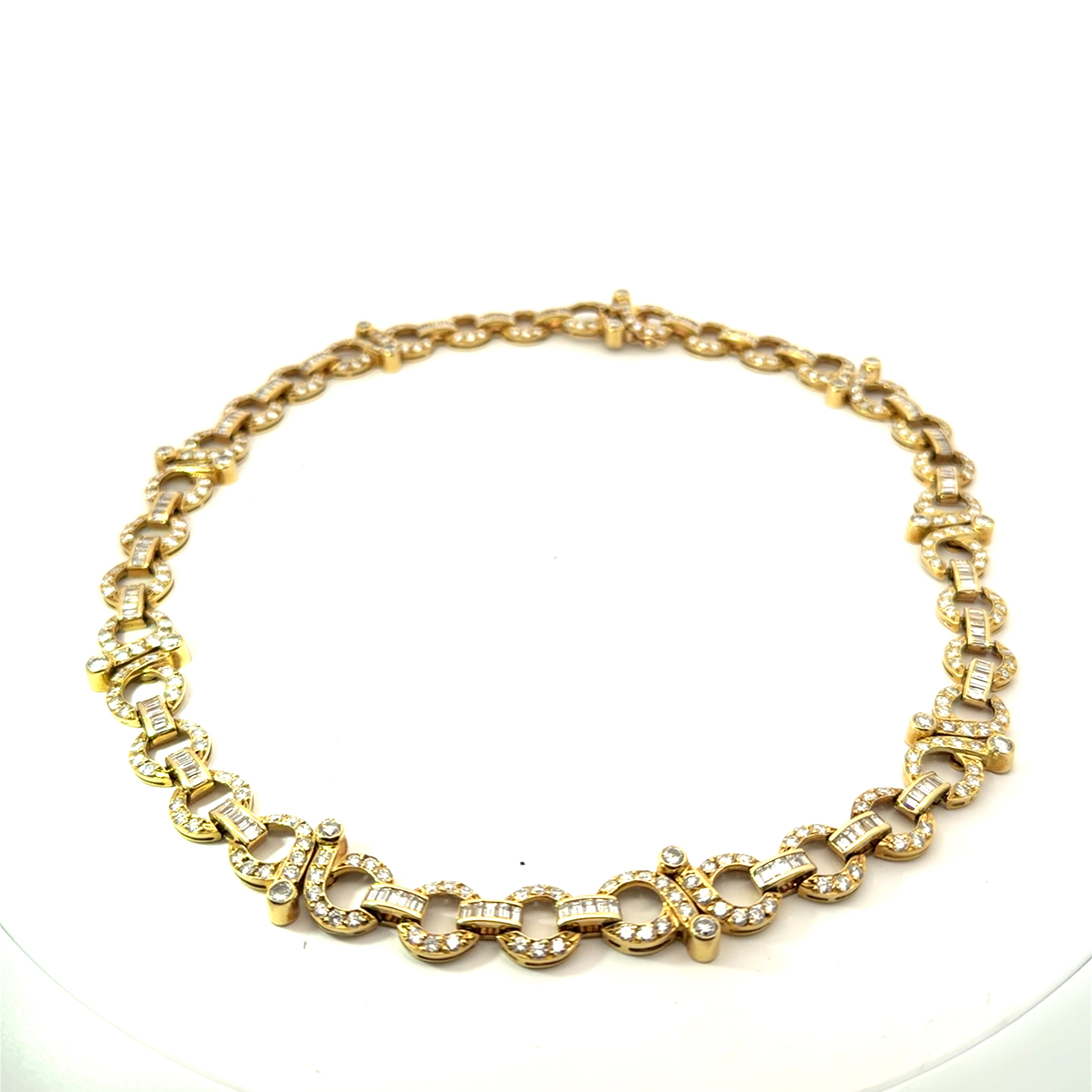 Italian 18k Yellow Gold Diamond Infiniti Necklace