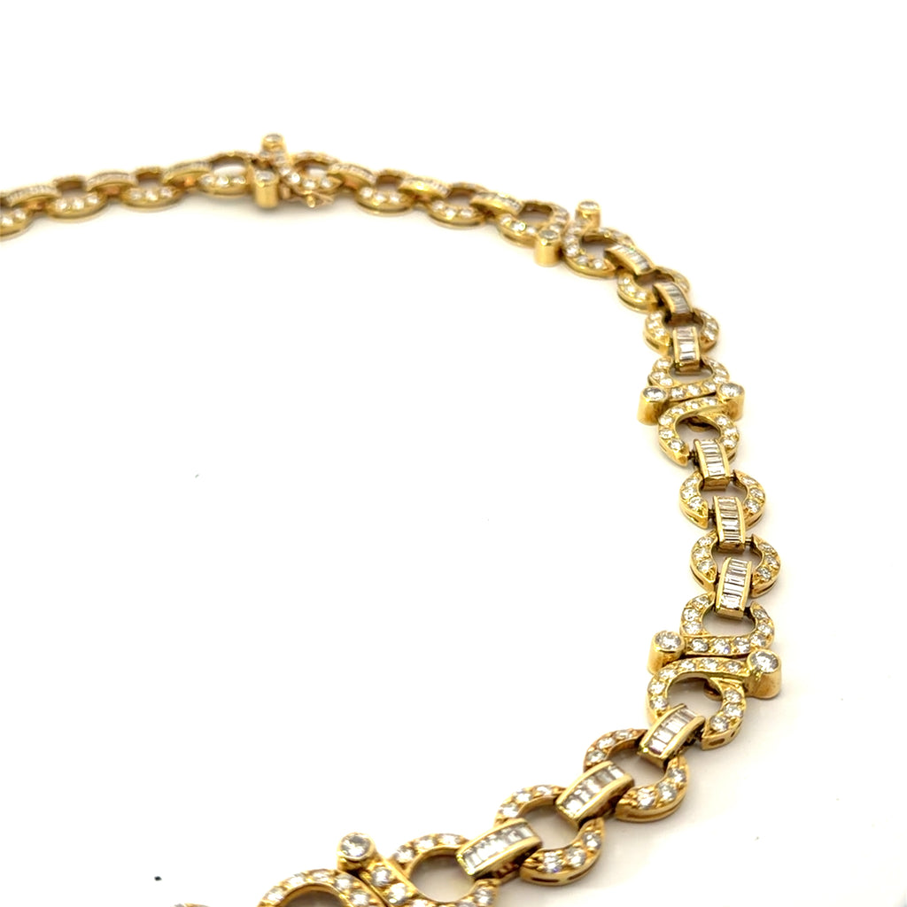 Italian 18k Yellow Gold Diamond Infiniti Necklace