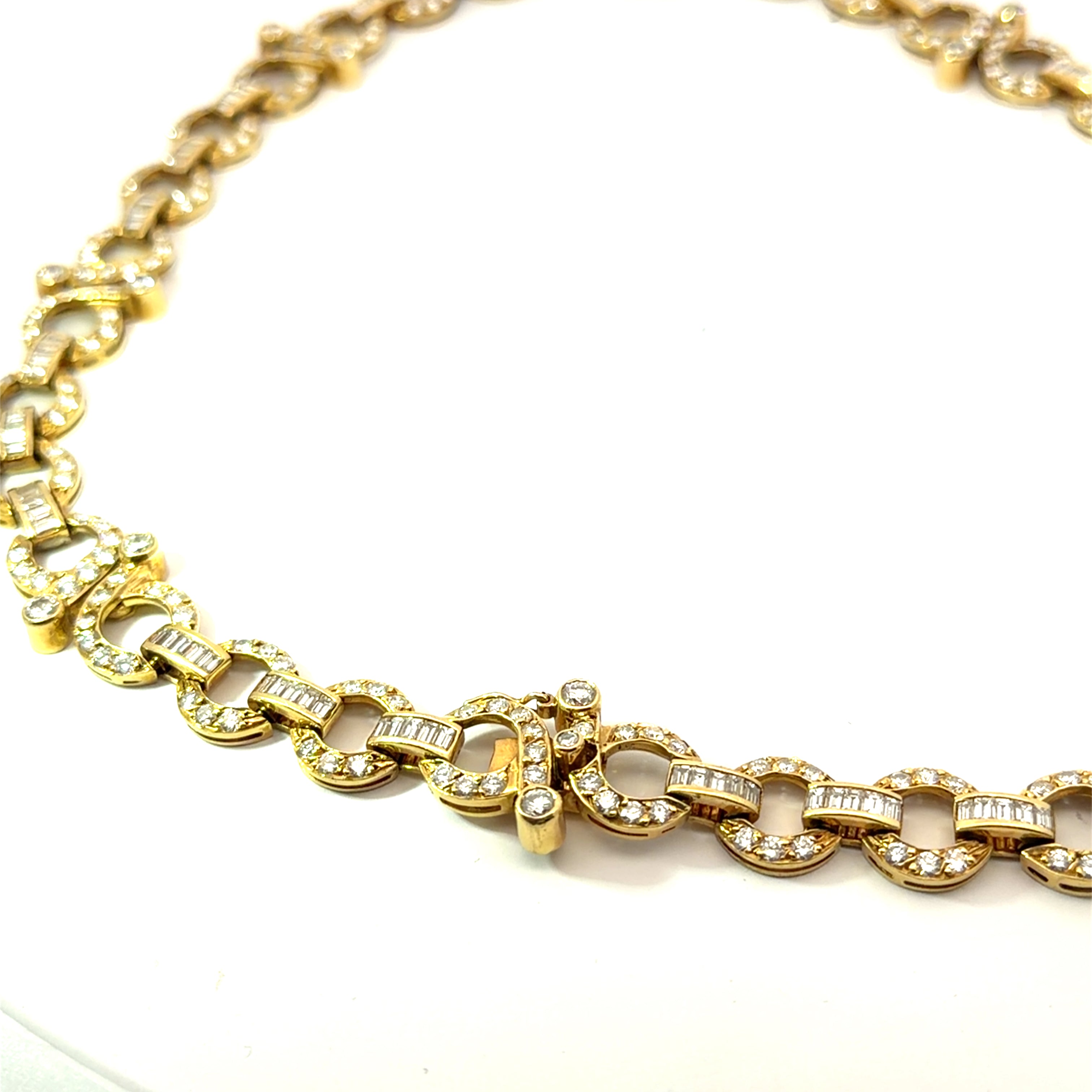 Italian 18k Yellow Gold Diamond Infiniti Necklace