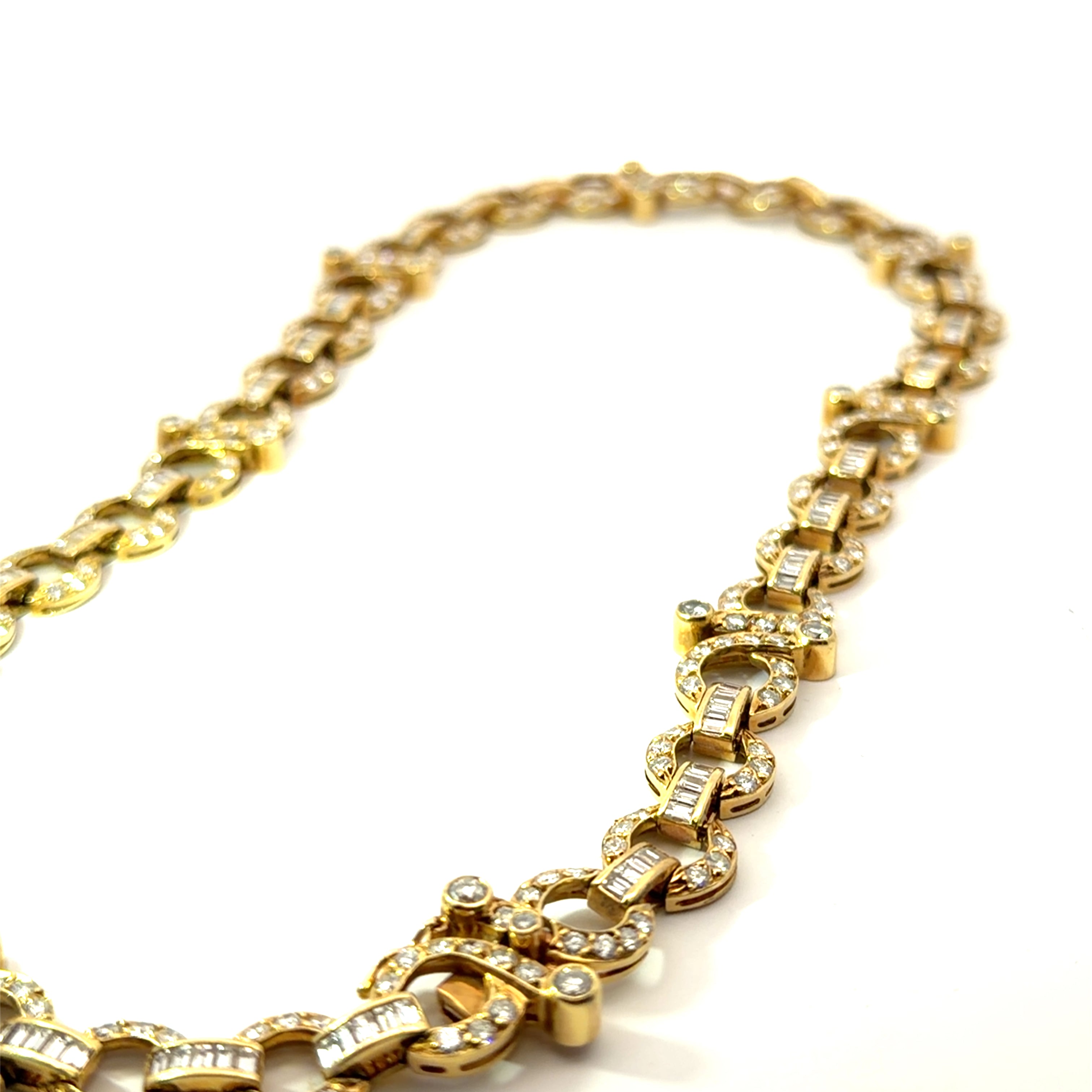Italian 18k Yellow Gold Diamond Infiniti Necklace