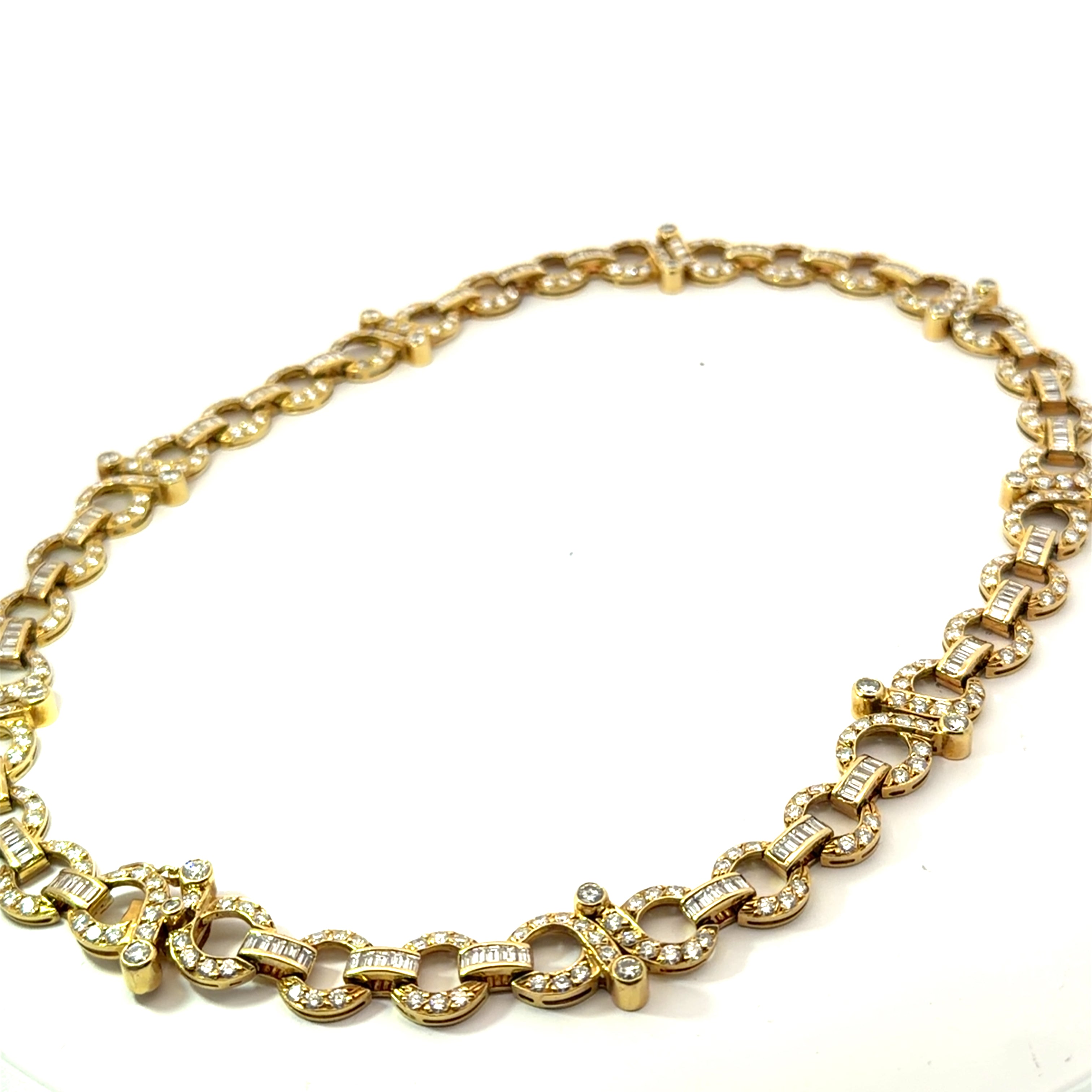 Italian 18k Yellow Gold Diamond Infiniti Necklace