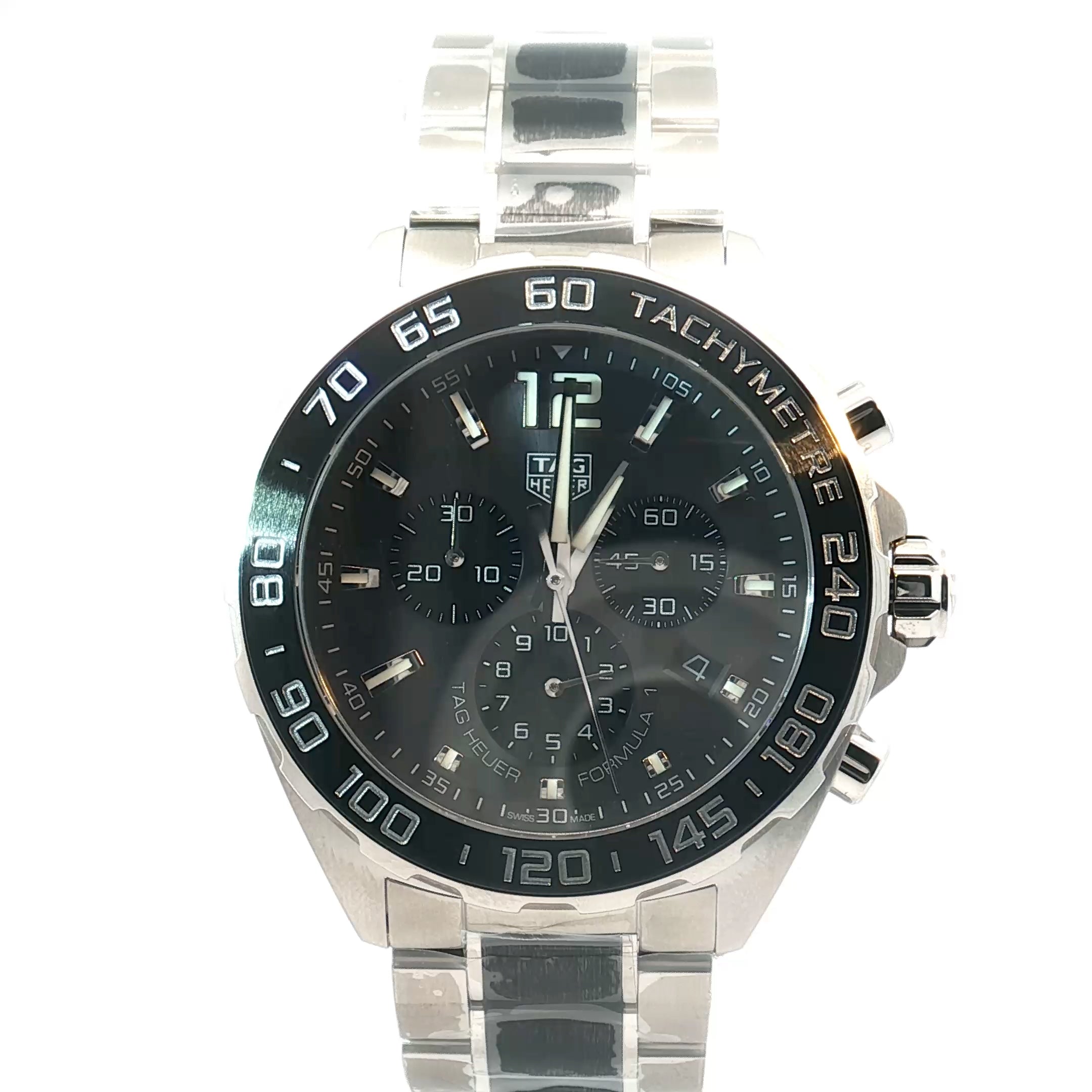 Pre-owned Tag Heuer Formula 1 / Grey Dial/ Black Bezel with White Hour Marks/ 43mm/ Quartz/ Steel/ CAZ 1011-BA0843 WDZ1411