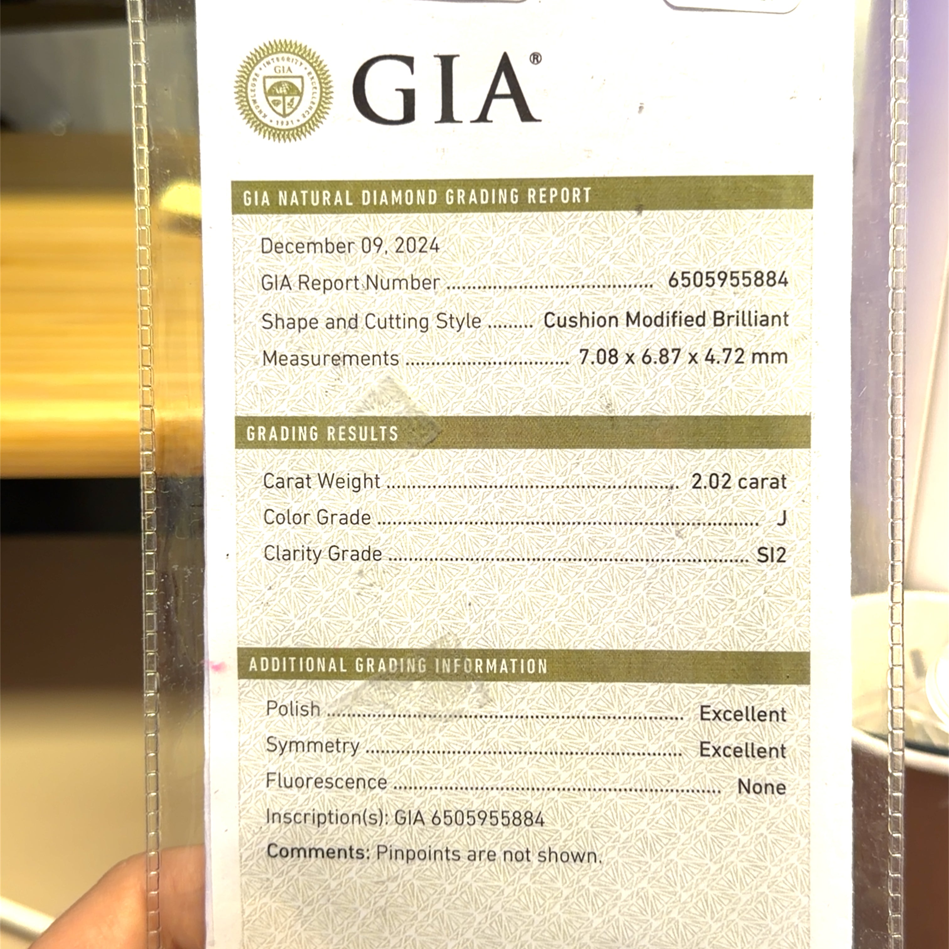 14k Rose Gold 2.02ct J SI2 Cushion Diamond Engagement / 1.25ct  G VS2 Marquise and Round Diamond Total Diamond Weight Twisted Band  Matching Engagement  and Wedding Band Certified By GIA # 6505955884