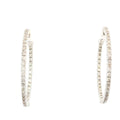 14k White Gold 1.50ct J SI1 Round Diamond Hoop Earrings