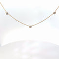 14k Yellow Gold 1.00ct F VS2 Round Diamond (3) Diamond By Yard Necklace