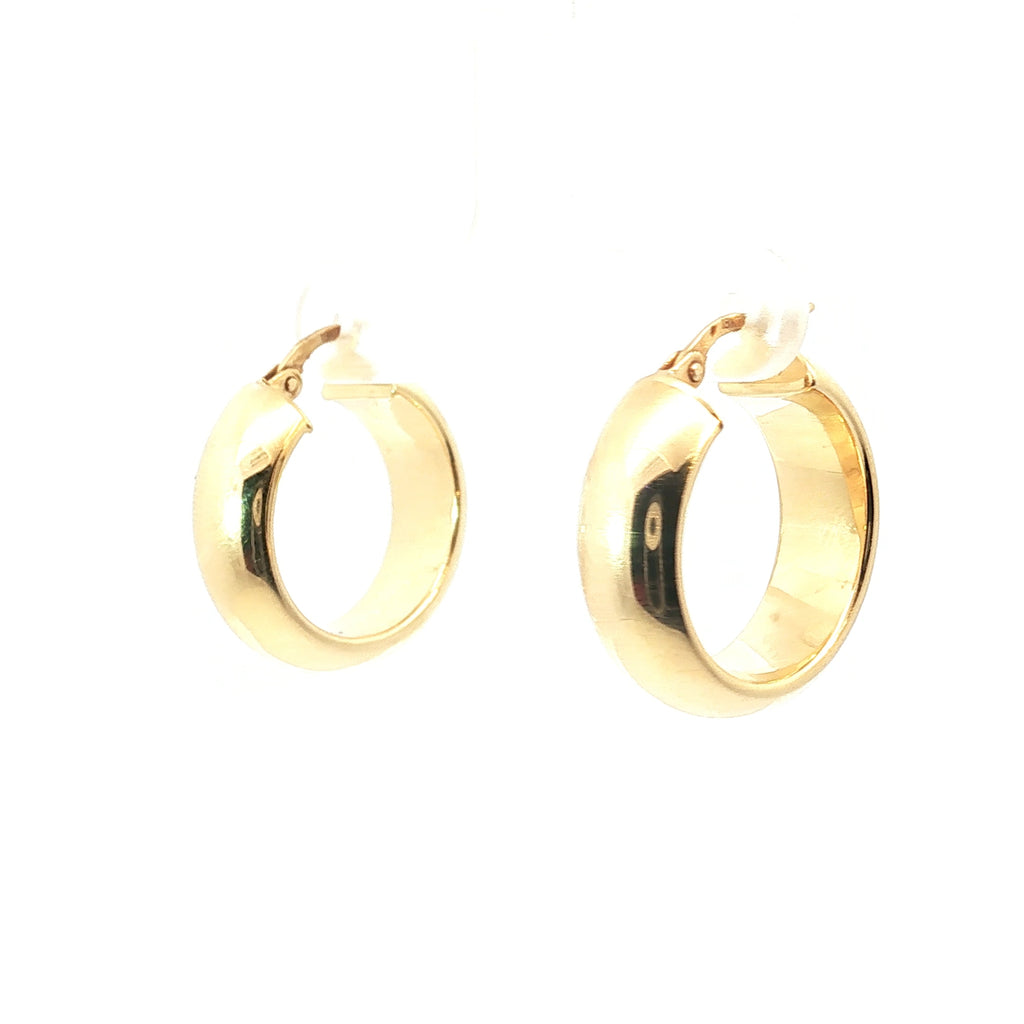 18k Yellow Gold Round Hoop Earrings 4.4 gram