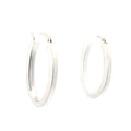 14k White Gold Oval Shape Hoop Earrings 2.6 gram