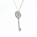 14k White Gold .55ct G VS2 Round 1 3/4 long Diamond Key Pendant 6 gram 18' inch