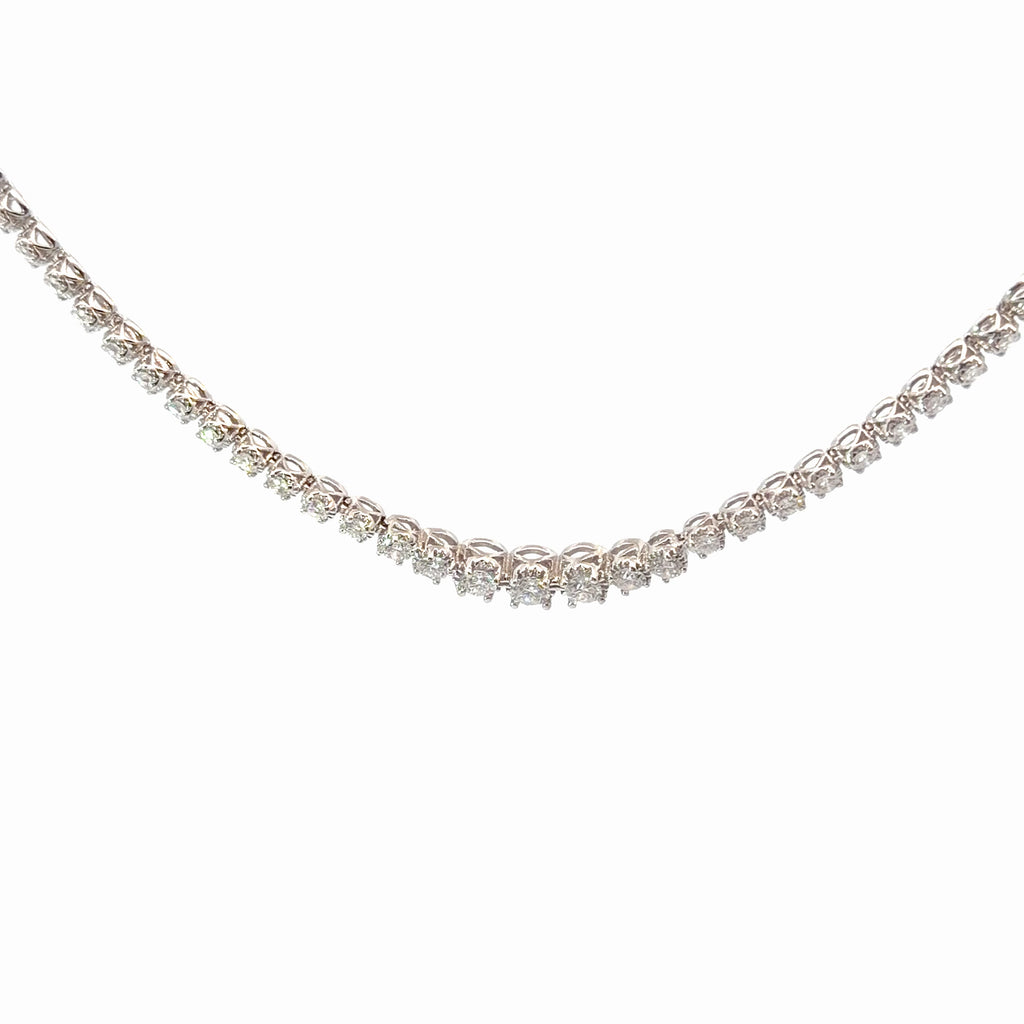 14k White Gold 5.00ct G SI1 Round Diamond Riviera Necklace