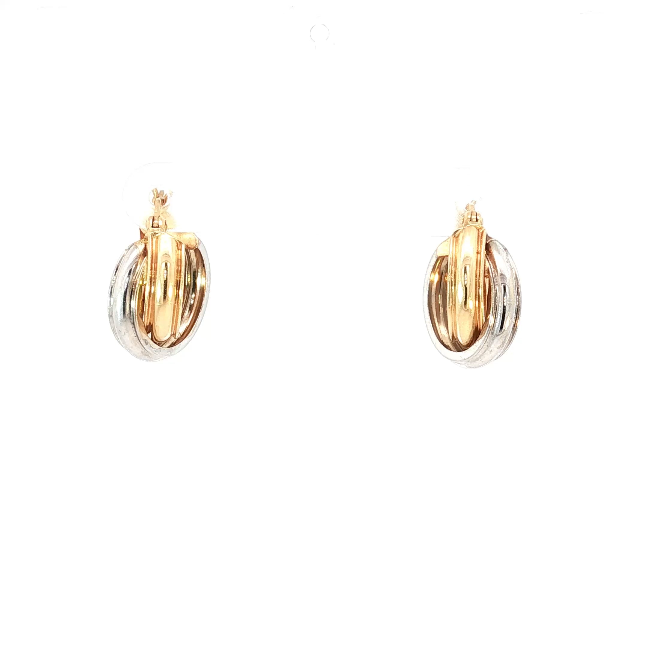 14k Two Tone Huggies Earrings 2.4 gram