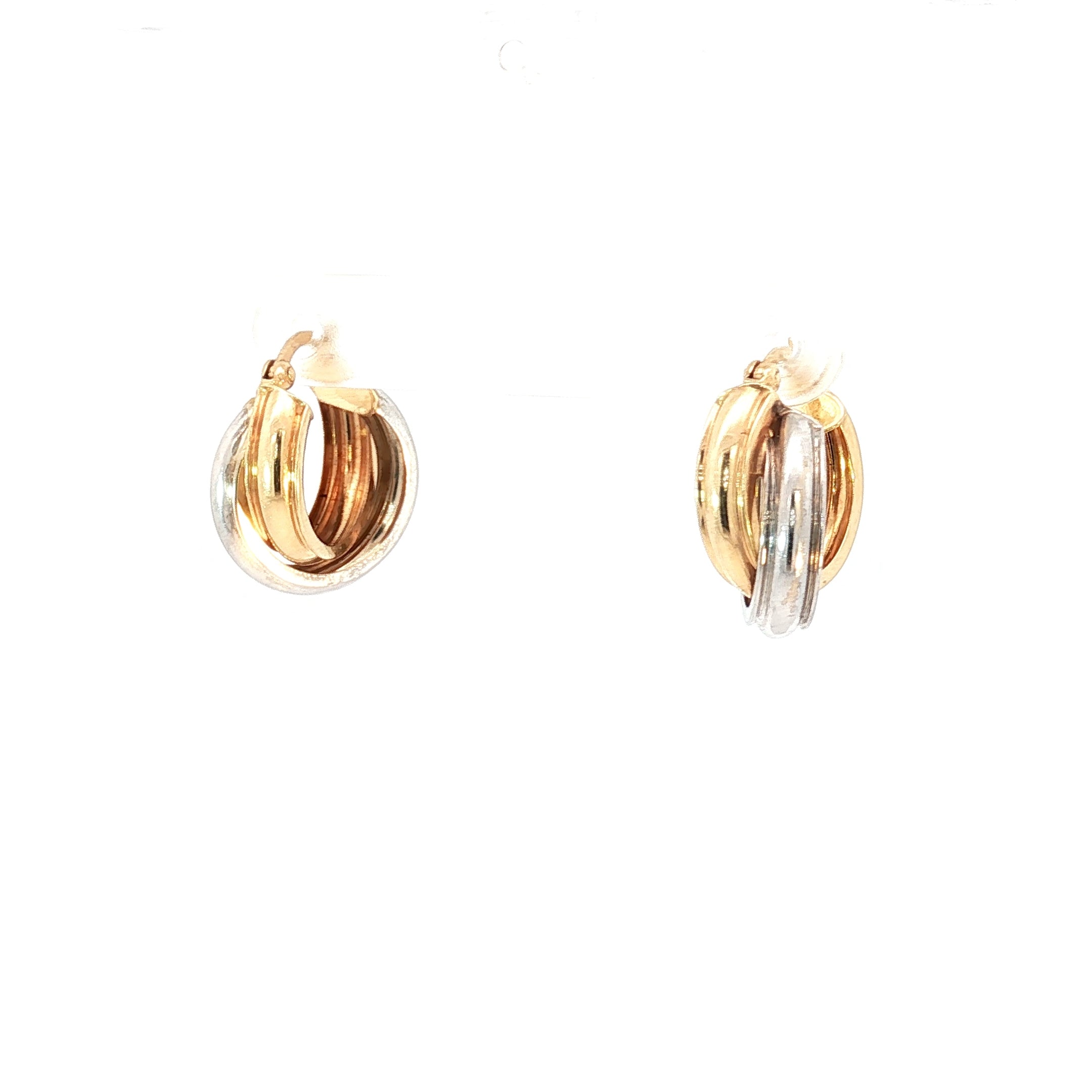 14k Two Tone Huggies Earrings 2.4 gram