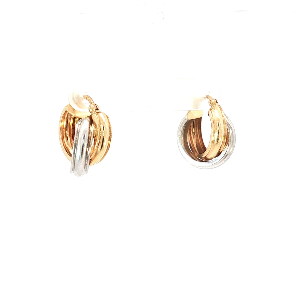 14k Two Tone Huggies Earrings 2.4 gram