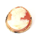 14k Yellow Gold Large Vintage Cameo Pin/ Pendant 12.6 gram 2 x 1/2"